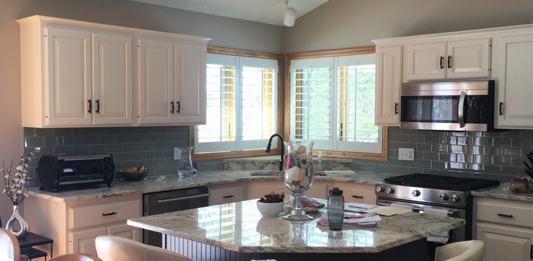 Cleveland kitchen with shutters and appliances